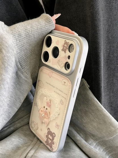 retro hearts bunny case