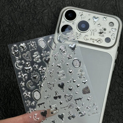 chrome silver stickers